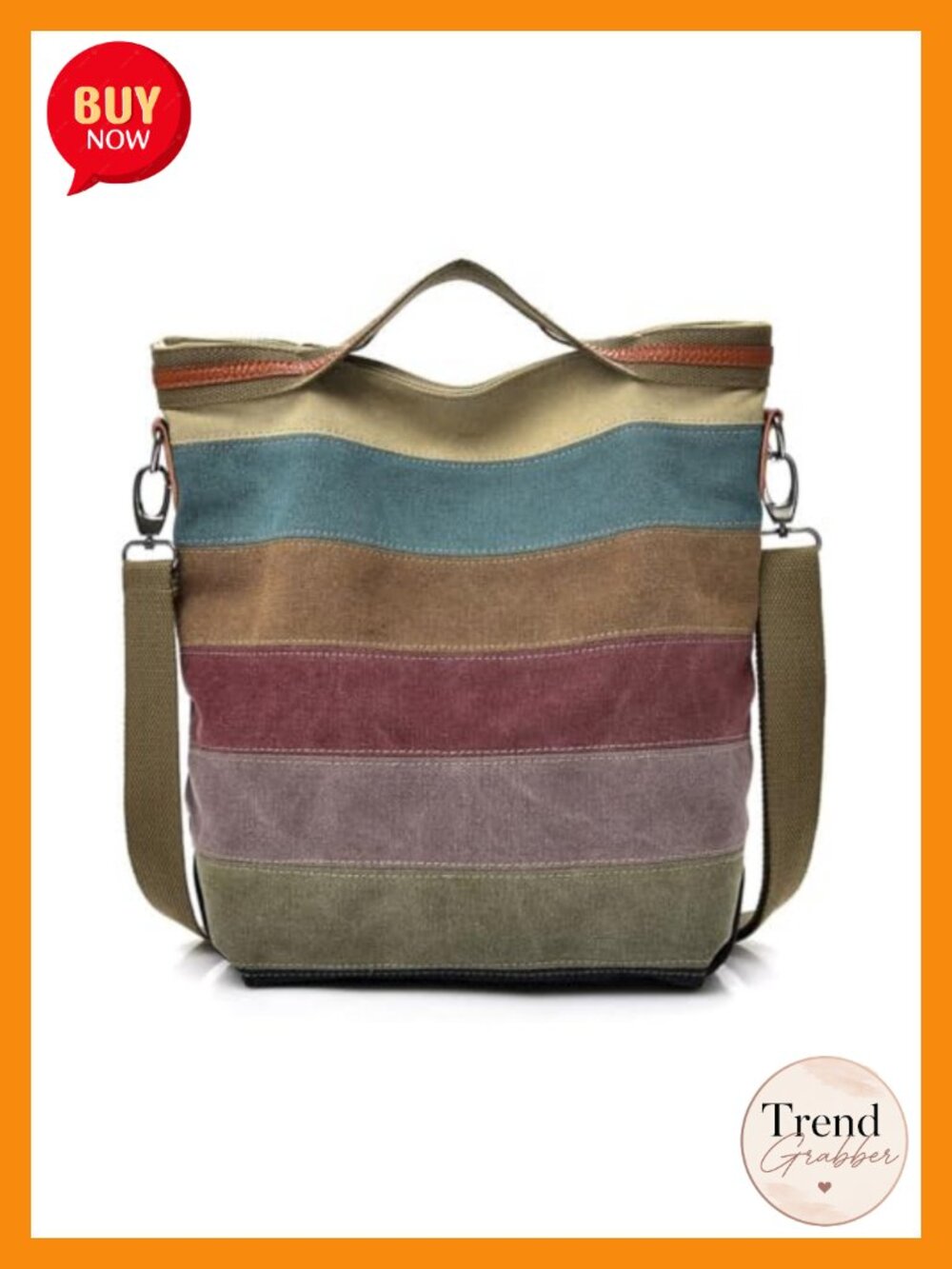 Canvas Crossbody Bag Large Capacity Adjustable Strap Satchel Everyday Travel
